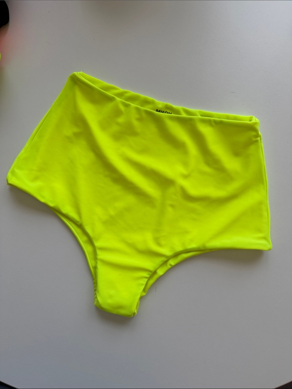 Mikoh Lami Neon Yellow High-Waist Bikini Bottoms EUC